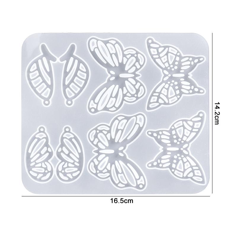 Butterfly Pendant Epoxy Resin Mold Earring Casting Silicone Mould for DIY Keychain Necklace Craft Jewelry Making Supplies
