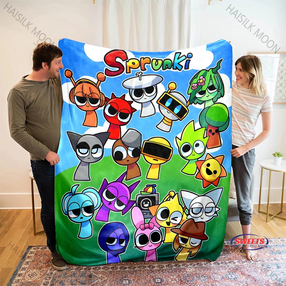 New Products Shipped Quickly! Music Theme S-Sprunki Printed Blanket Office Beach Camping Shawl Blanket Gift for Family & Friends