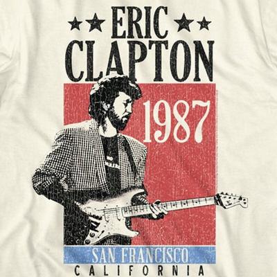 San Franciskas 1987 Eric Clapton Baltas Visų dydžių Unisex Dovana Marškinėlis FA746 Unisex Marškinėlis