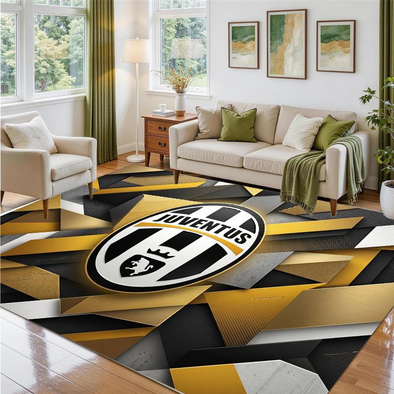 Juventus FC Design Crystal Velvet Rug Soft Decorative Mat for Bedroom Entrance