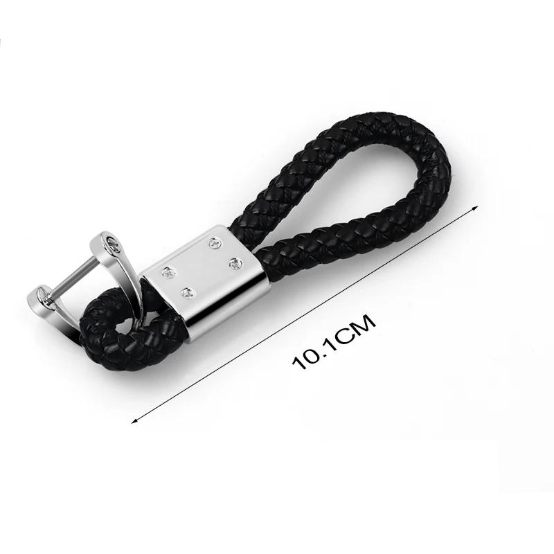 Braided Leather Key Ring Emblem Pendant Auto Products for Mitsubishi L200 Triton Outlander Sport Ralliart Mirage