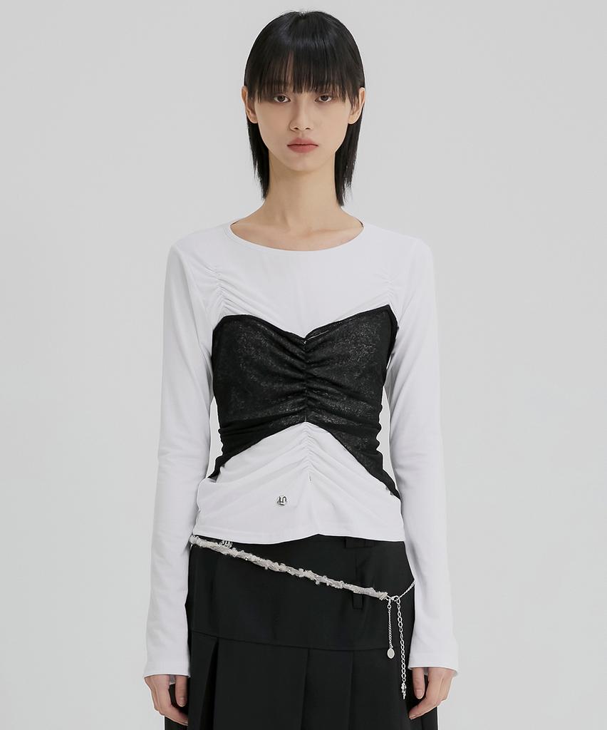 Peulleeoeob Bustier Layered Long Sleeve (Fl-152_White)