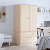 VidaXL Wardrobe HIGH 90x55x170 Cm Solid Pine Wood, Storage Cabinet, Wardrobe Organizer, Cabinet, Closet, 353929