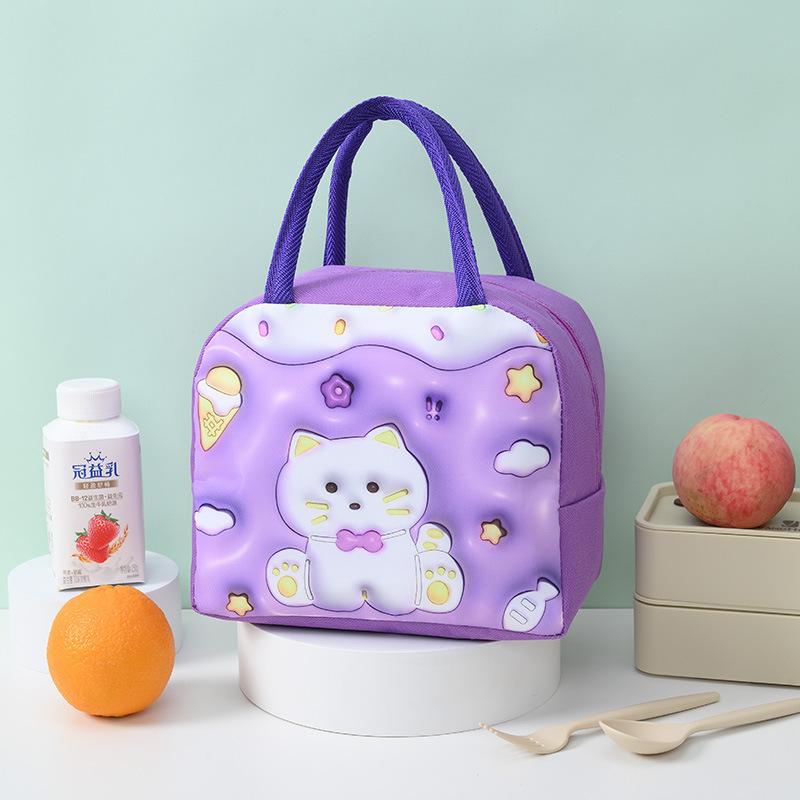 Cute 3d Cartoon Animal Pattern Thermal Lunch Box Cooler Bag Potable Insulated Bento Handbag Waterproof Picnic Food Container Bag