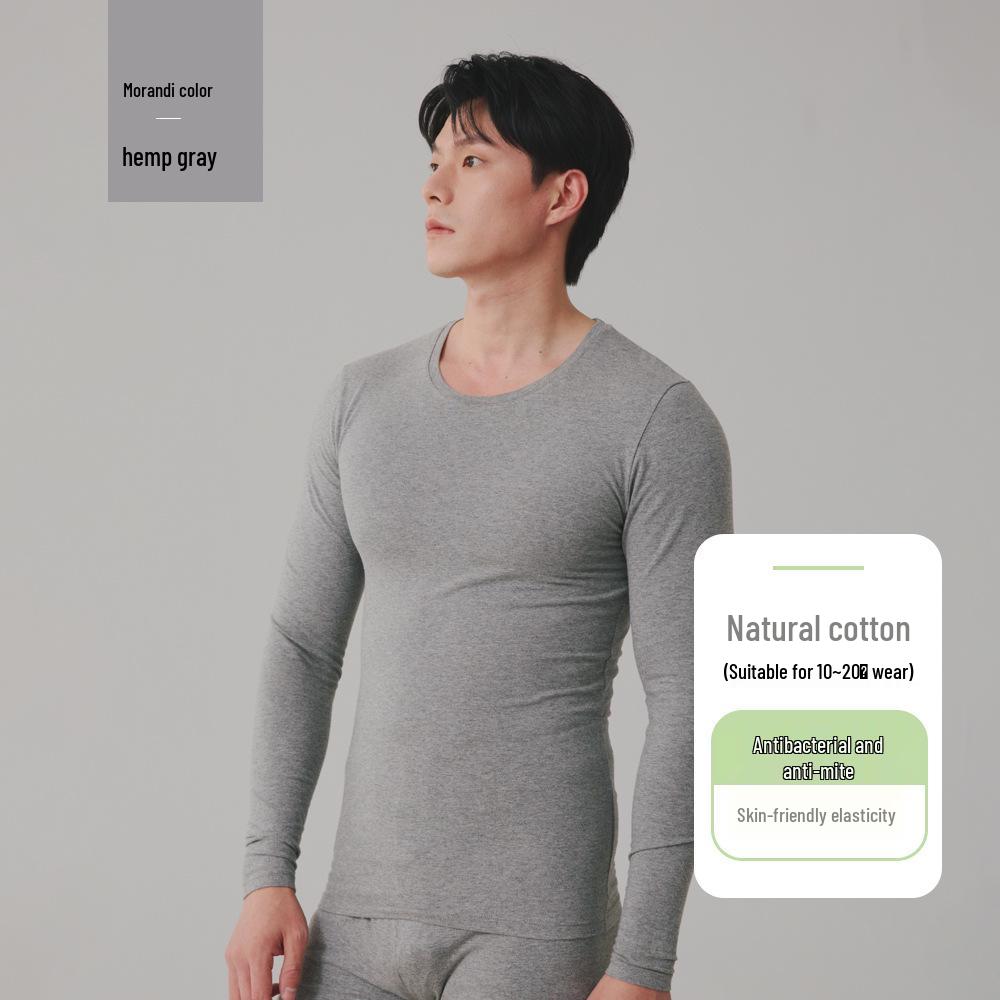 Męski bawełniany zestaw bielizny termicznej - od nastolatków do seniorów, cienki, plus size, flanelowy, ciepły na jesień/zimę