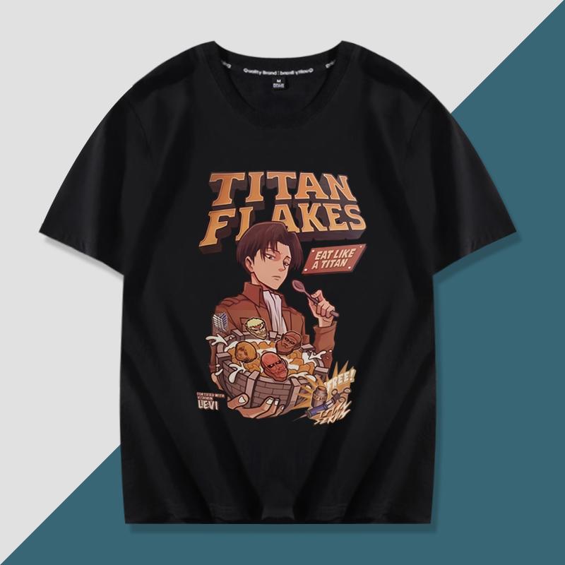 Japanese anime Attack on Titan handsome printed summer 100% cotton T-shirt fashion casual men's streetwear