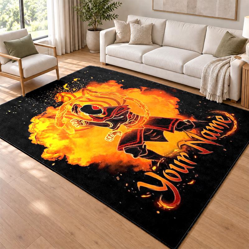 Avatar The Last Airbender Custom Name Personalized Rug Non‑Slip Doormat Floor Carpet Housewarming Birthday Gift for Family Friends
