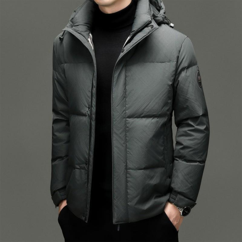Mens Winter Down Jacket 2026 Business Casual Warm Windproof Coat Middle-Aged Men