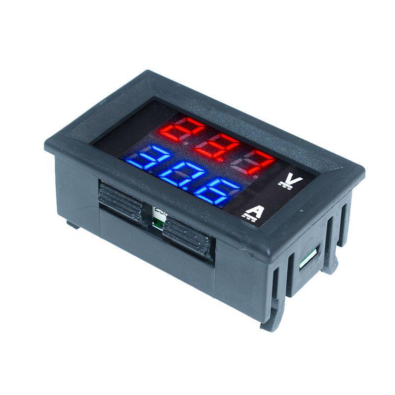 Digital LED DC Current Voltage Meter, Dual Display: 0-100V/200V, 10A/50A/100A Ammeter