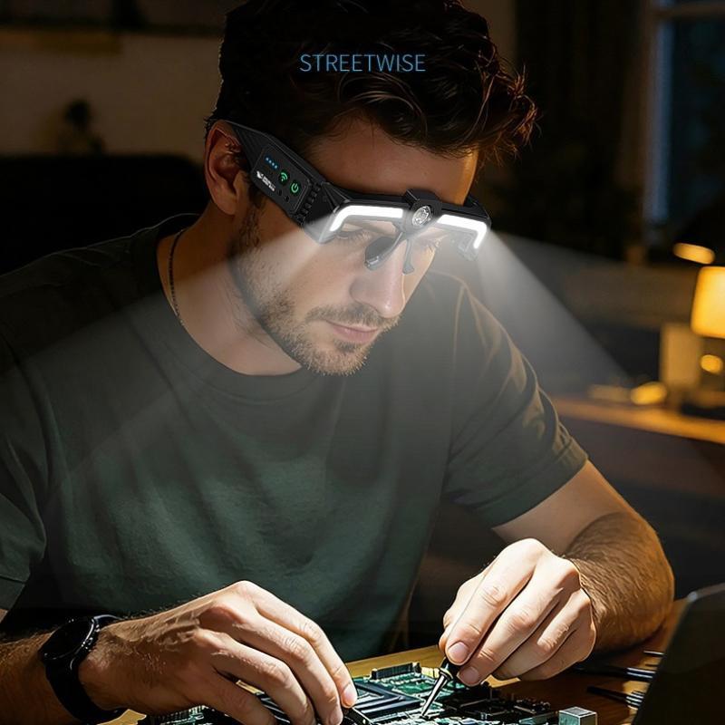 Induction Cob Led Glasses Headlight Rechargeable Type-C Waterproof Lightweight Work Lamp For Car Maintenance Repair