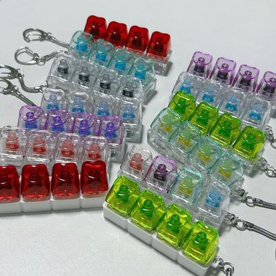 New 4Keys Keycap Pinch Toy Relief Stress DIY Fidget Keychain Mechanical Finger Keyboard Pinch Toy