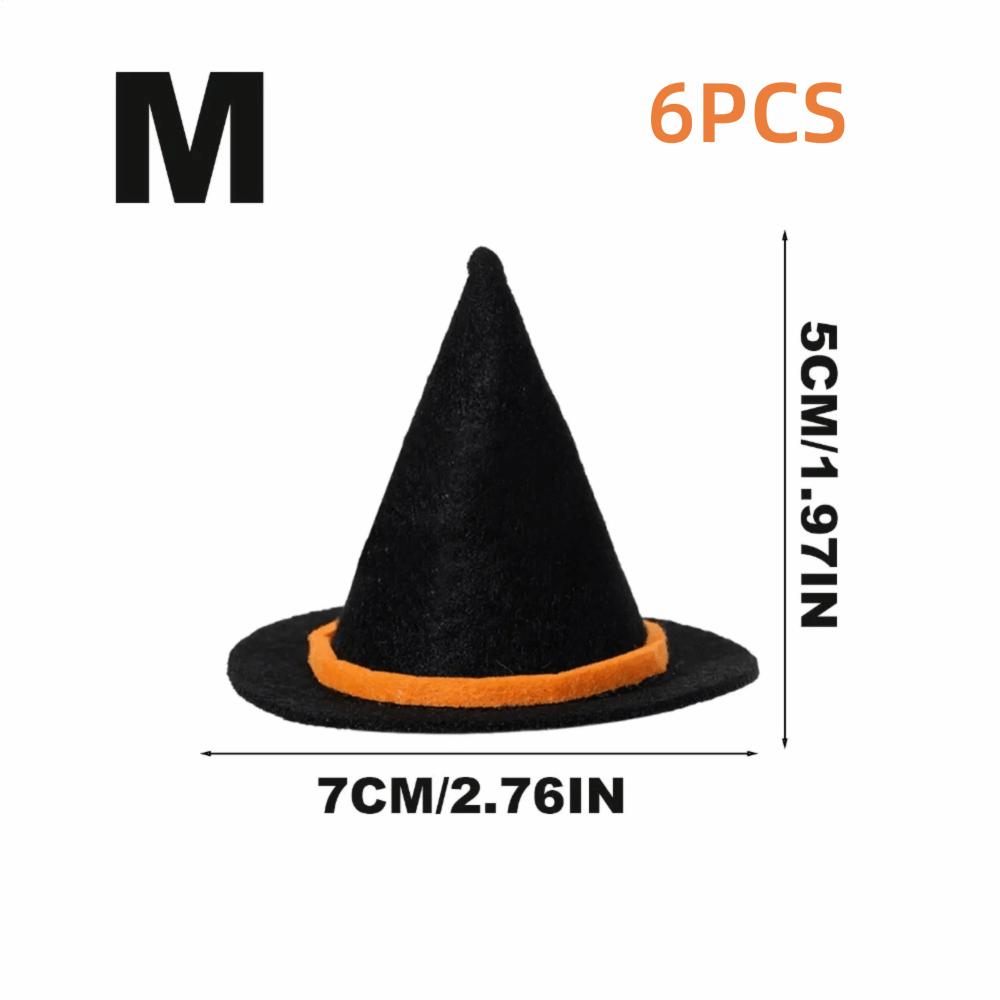 

6 PCS New Non-woven Halloween Witch Hat Small Craft DIY Decorations Halloween Party Hats Hat Halloween Costume Accessory