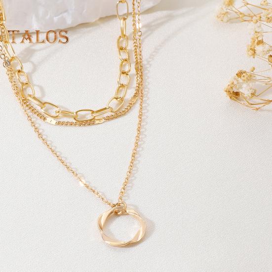 3Pcs Layered Stackable Choker Necklace Exquisite Circle Pendant Clavicular Chain Jewelry for Women Teen Girls Hypoallergenic Versatile Sweet Necklace