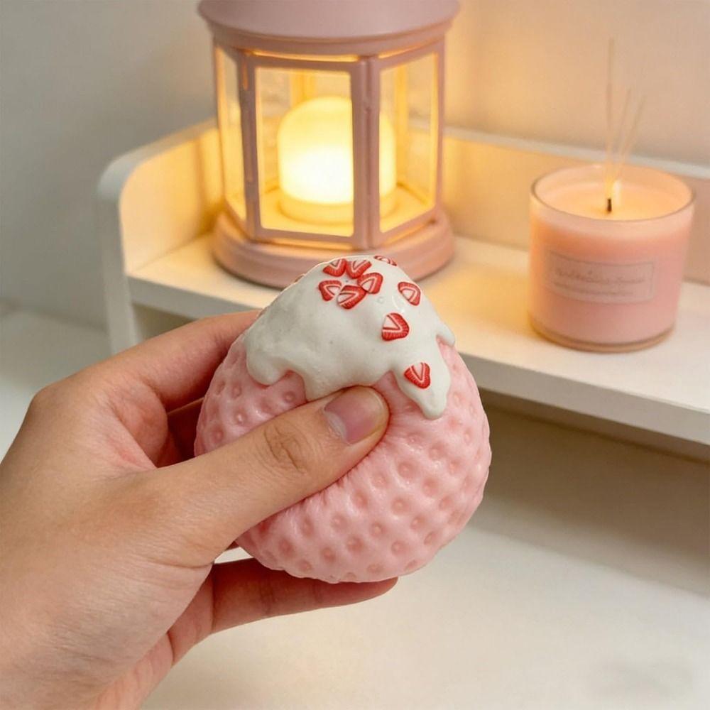 Slow Resilience Stawberry Toy Soft Stress Relief Sensory Ball Squeeze Toys  for Anxiety Relief