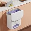 Durable Cabinet Compost Trash Can With Lid Under Sink Waste Garbage Bin Wall Mounted 8.5L/12L Kitchen Bin