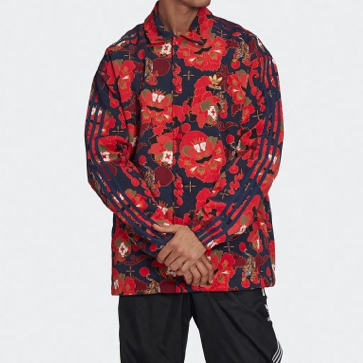 adidas LNY COACH Jacket COLLEGIATE NAVY / SCARLET / MULTICOLOR / GOLD METALLIC Men's GC8697