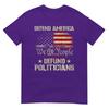 Unisex Gun American Flag Defend America Defund Politicians On Back Tshirt