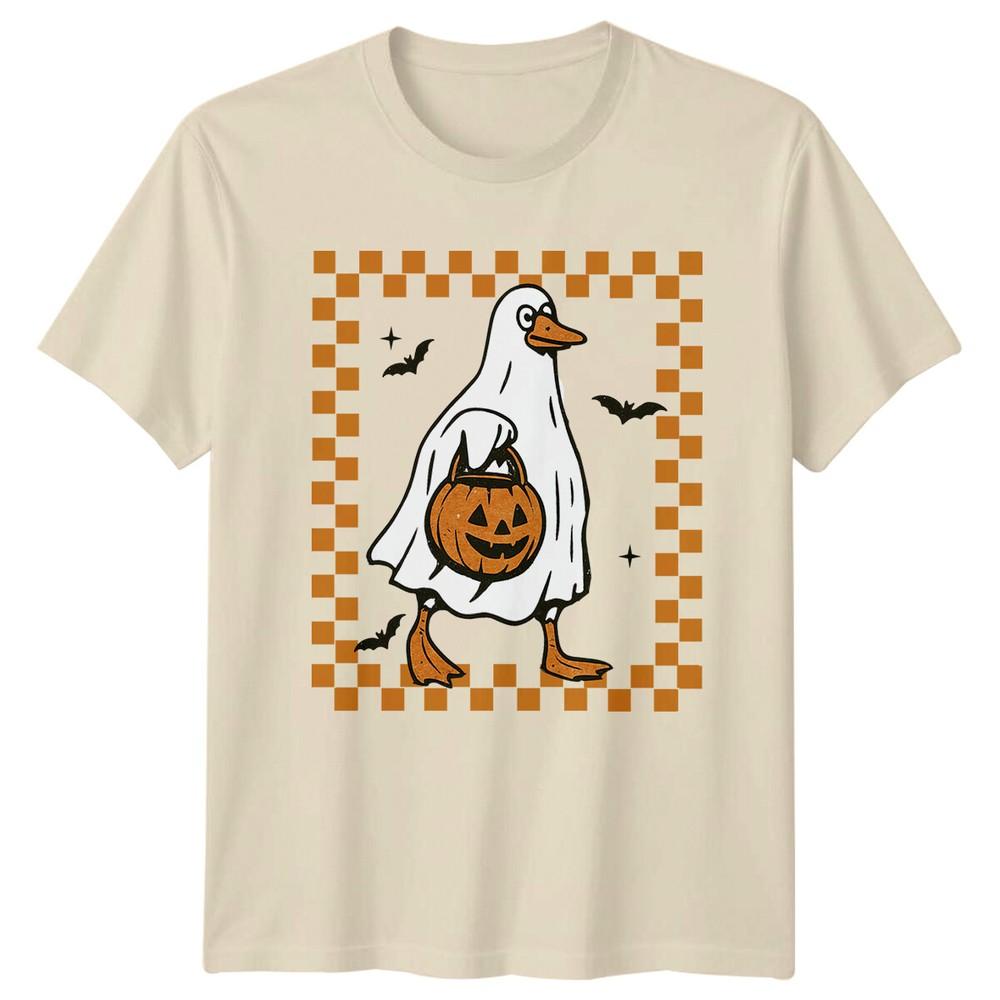 Halloween Goose Ghost Pumpkin Trick or Treat Unisexs TShirt Unisexs Tee Graphic