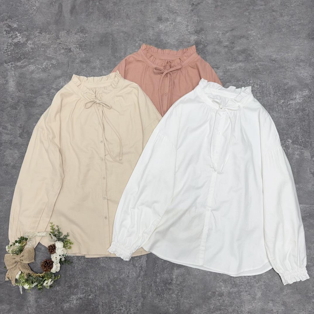 

Johnature Рубашка со шнуровкой в японском стиле с рисунком грибка, воротник-стойка в стиле ретро, длинный рукав, свободная хлопковая рубашка, универсальные топы на осень-зиму One Size легкие хаки