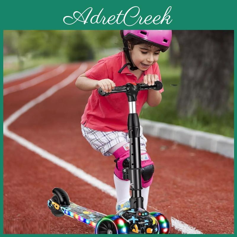 Durable Plastic Kids Tricycle Scooter With Flashing Wheels And Seat For Comfortable Ride