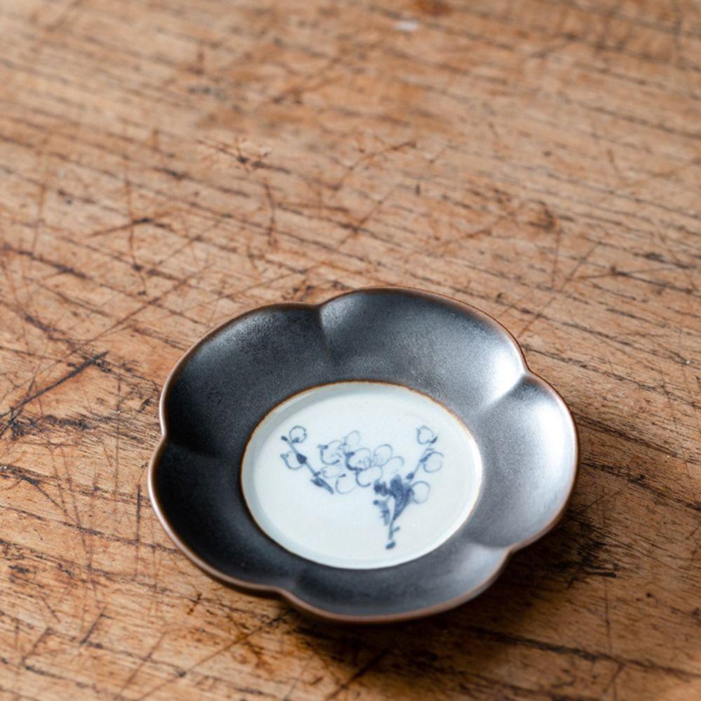 Creative Flower Shaped Cup Holder Ceramic Insulation Pad Tea Ceremony Accessories Snack Dish  Dish