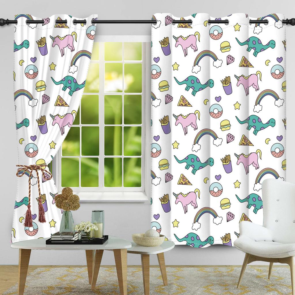 Kids Bedroom Cartoon Pattern Curtains Multiple Designs Children'S Room Curtains For Bedroom Fun 2Pcs 100% Blackout Window Drapes