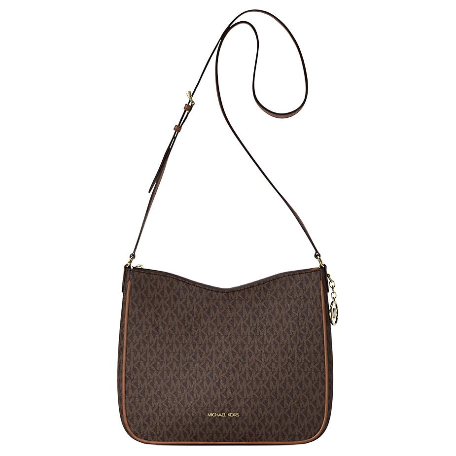 Michael Kors Nayla Signature Logo Pattern Coated Canvas Messenger Bag Women bags Brown 35S6G5ZM2B-BROWN Basic Set (Bag+Dust Bag)