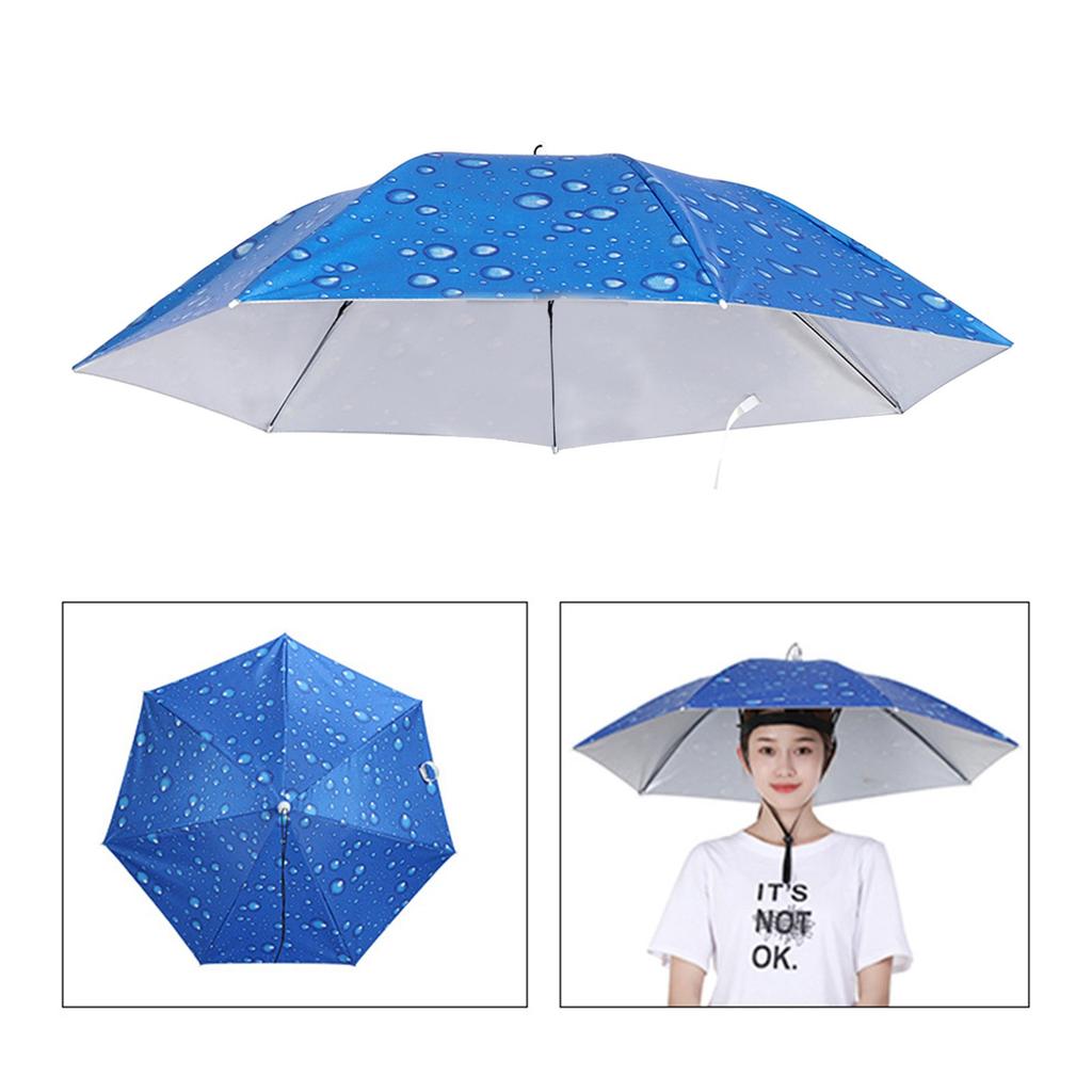 Threefold Umbrella Hat  Umbrella, Summer Rain And Outdoor Fishing Umbrella Hat Head-mounted Umbrella Hat