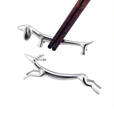 Adorable Metal Chopstick Rest - Dog & Deer Design Chopstick Holder, Japanese Tableware, Knife & Fork Pillow for Hotels