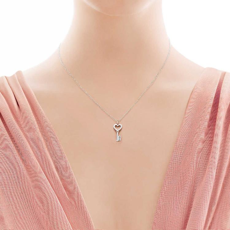 Tiffany I Spółka. Srebrny wisiorek naszyjnik Kluczyk Serce Damski naszyjnik 35483853