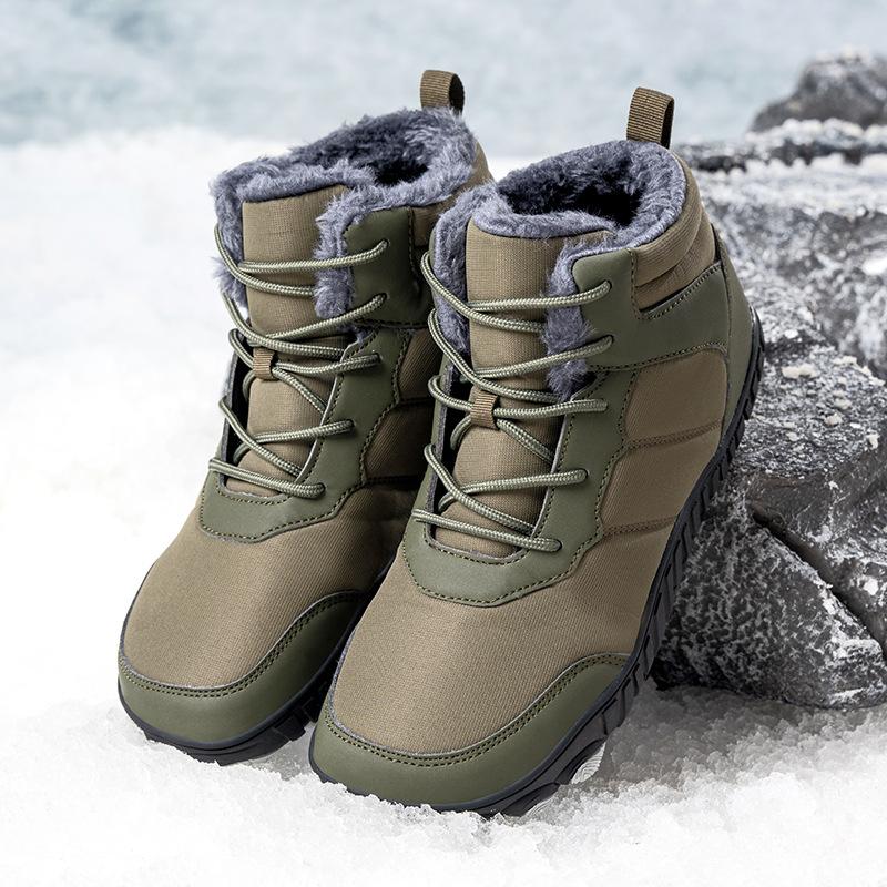 Winter snow boots men's hiking shoes men's hiking shoes piled thickened cotton shoes five-finger shoes waterproof and non-slip large size sports