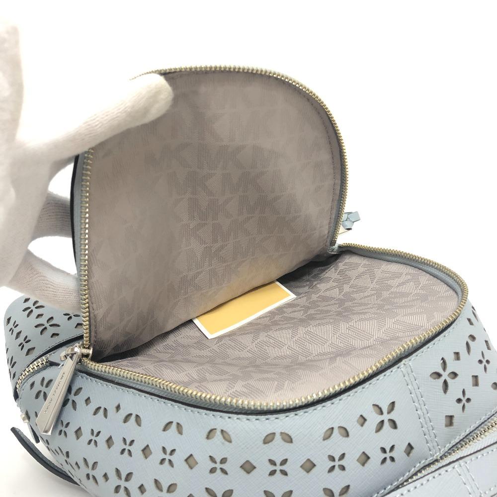 Michael Kors Flower punching Backpack Bag PVC blue/SilverHardware