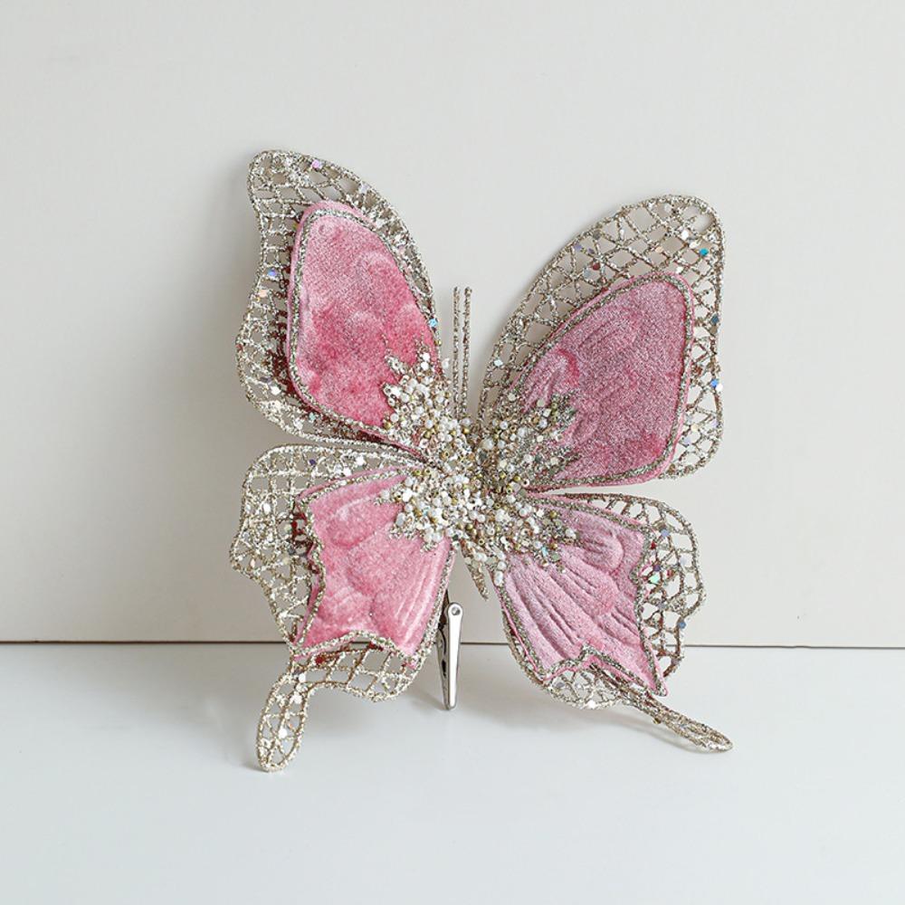 with Clip Christmas Butterfly Pendant Sparkling Holiday Decor  Home Decorations