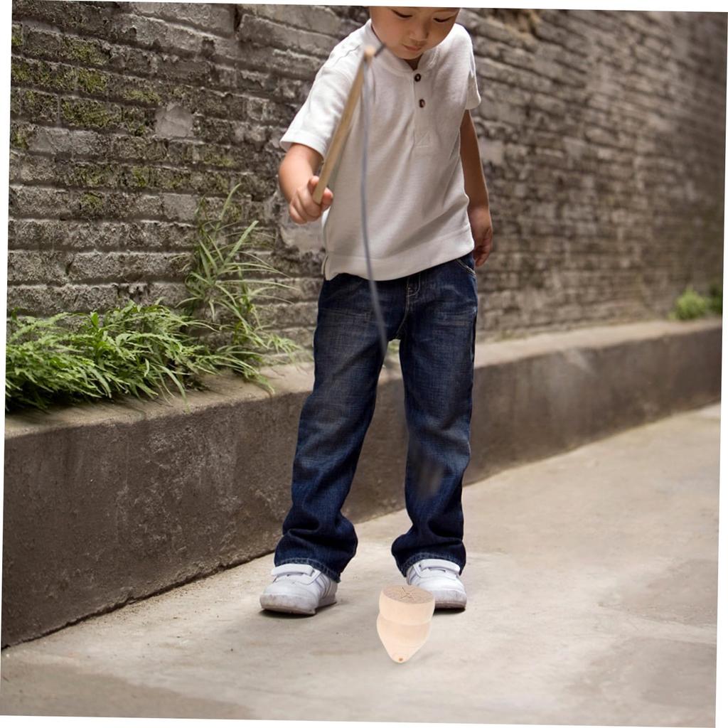 SAFIGLE Spinning Wooden Whip Traditional Solid Wood with Gyro Concentration Perfect for Summer Festival Top, Top, Style, Mechanism, Training,