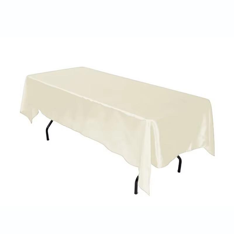 Tablecloth 1PCS Hotel Banquet Wedding Scene Solid Color Rectangular Silk Satin Cloth Table High-end Decoration