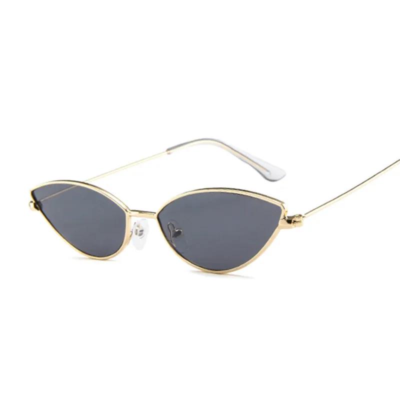 Fashion Vintage Ladies Cat Eye Sunglasses Woman Brand Designer Metal Luxury Rose Gold Mirror Sun Glasses Female UV400