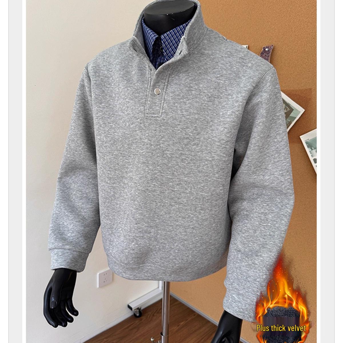 

Men s Stylish Plaid Faux Two-Piece Hoodie with Velvet – Winter Casual Jacket M