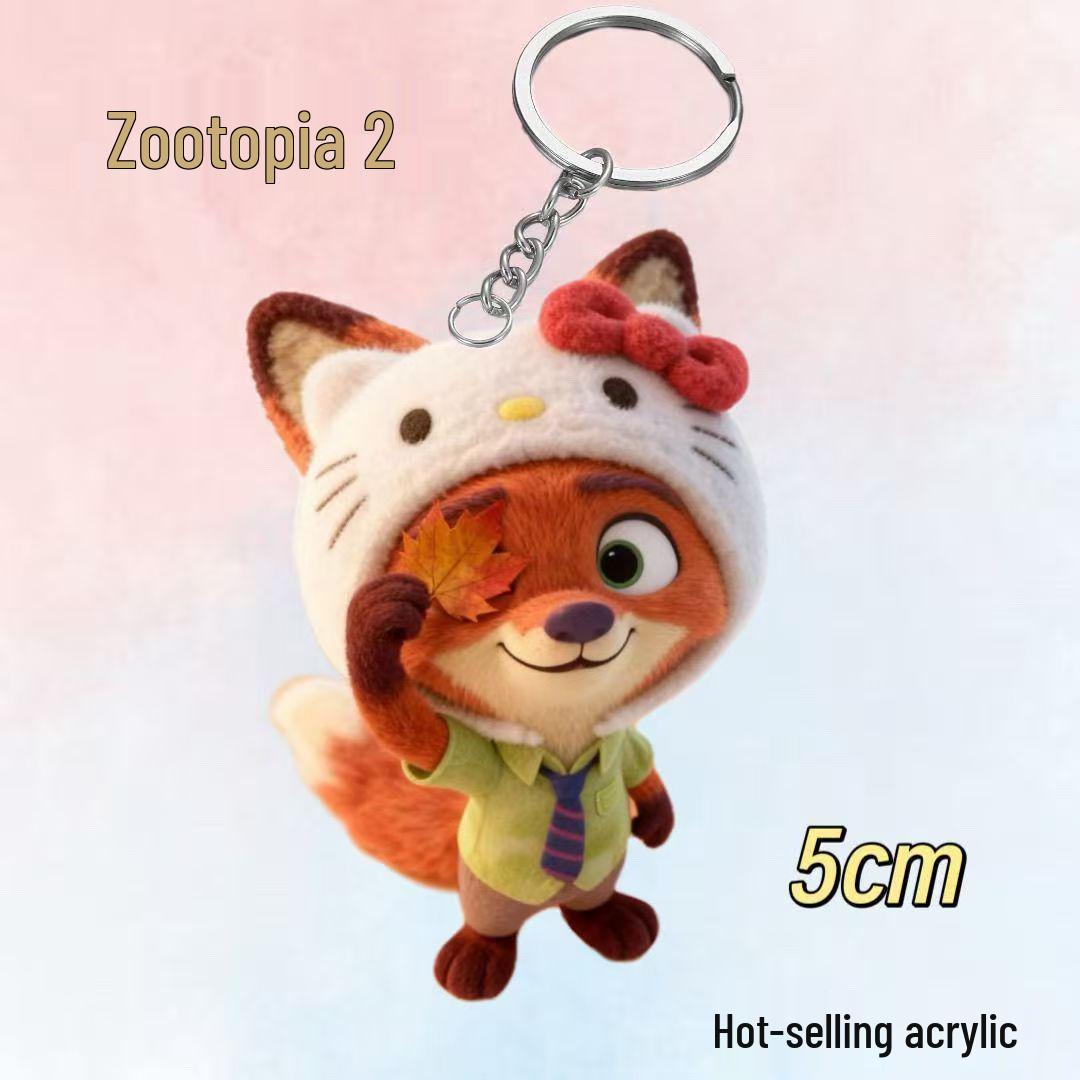 Cartoon Cute Acrylic Animal Keychain Pendant - Judy & Nick City Peripheral