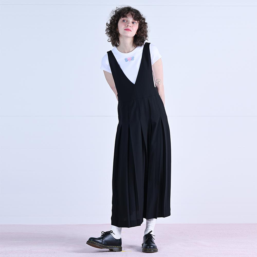 WOVEMENT Crepe Pleated Dress Black Wbcsop008Bk
