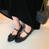 2025 Spring New Korean Version of Internet Celebrities Sweet Bow Girl Small Round Head with Mary Jane Single Shoes Women