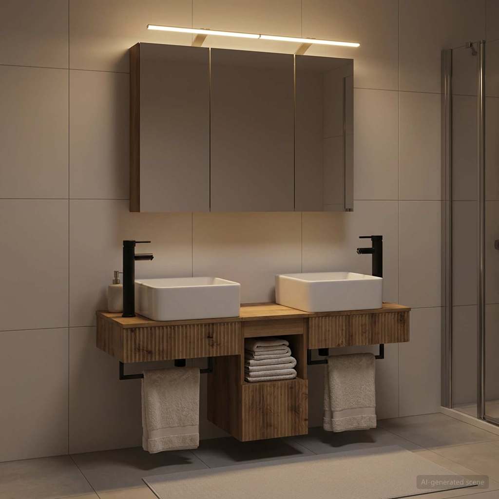 Bathroom Cabinet Set 4 pcs Artisan Oak 100 x 14.5 x 70 cm