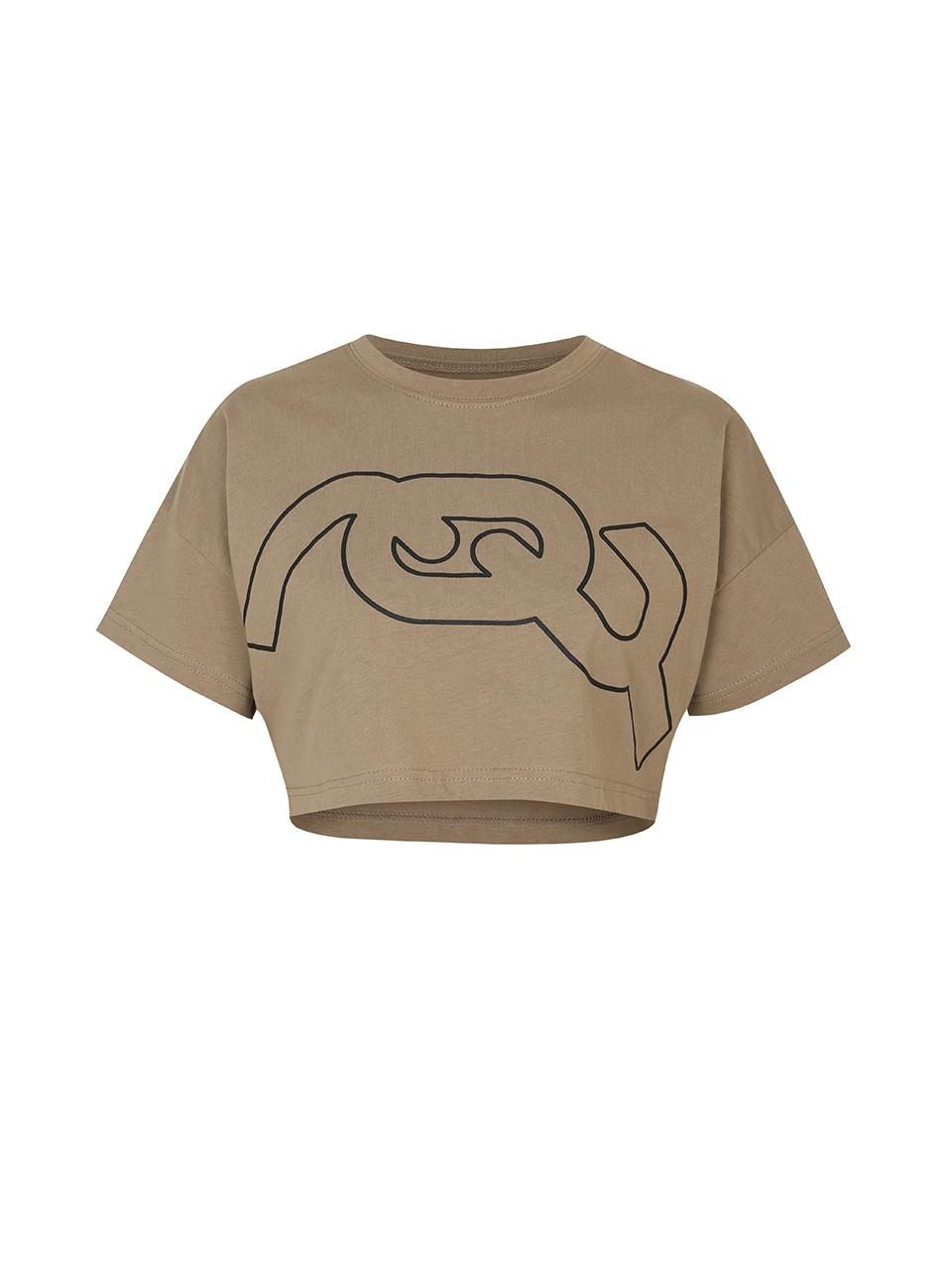 Yiiel Logo Crop Top Khaki