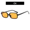 New Retro Square Small Frame Sunglasses Narrow Edge Sunshade Sunglasses for Women Simple Anti Blue Light Computer Eyeglasses