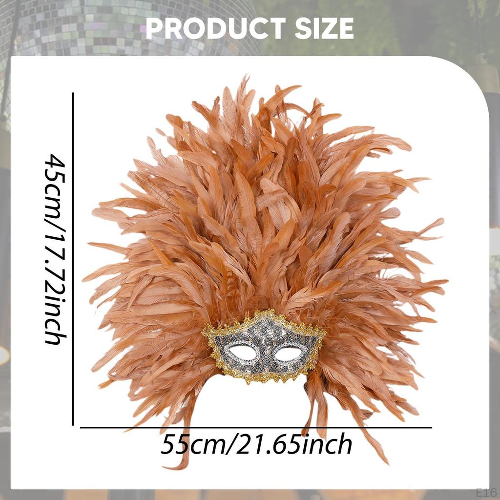 Feather Headdress Cosplay Headband Headwear Photo Props Fancy Dress Masquerade for Thanksgiving