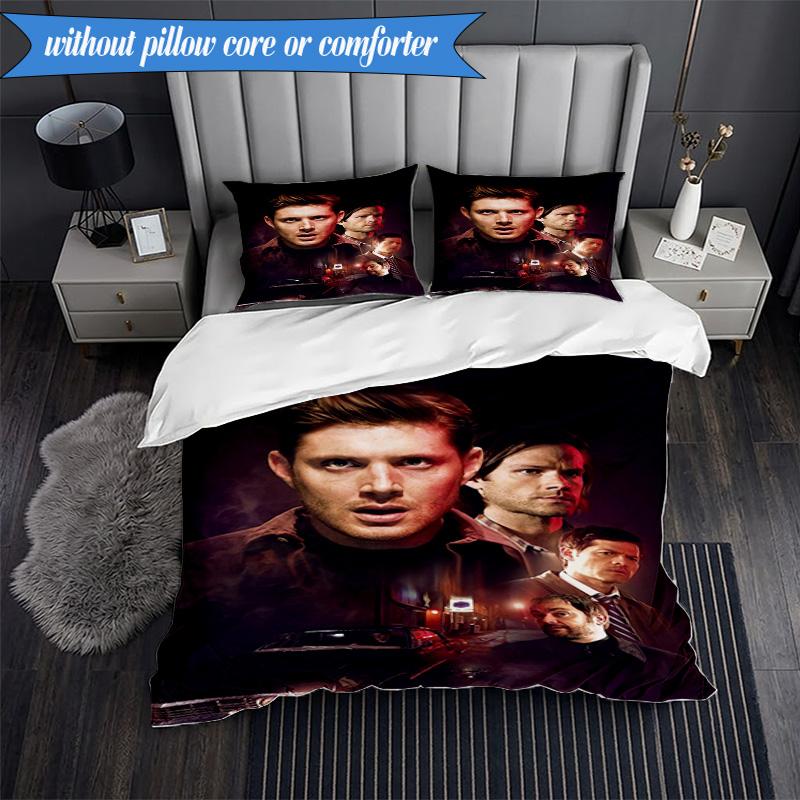 Super-natural Darkness Deliverance 3pcs Bedding set,Ideal for Bedroom, Dormitory,Including Duvet Cover And 2pcs Pillowcases,Fan Gifts