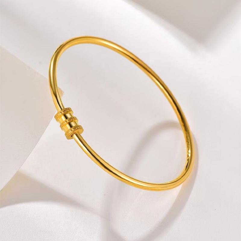 Hot-Selling Women's 2.8mm Sand Gold Openable Coil Bangle