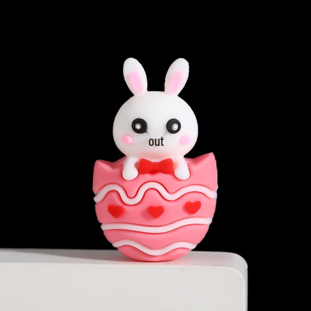 Creative Easter Ornaments: Painted Egg & Cartoon Rabbit Plush Toys for Home Decor & Gifts