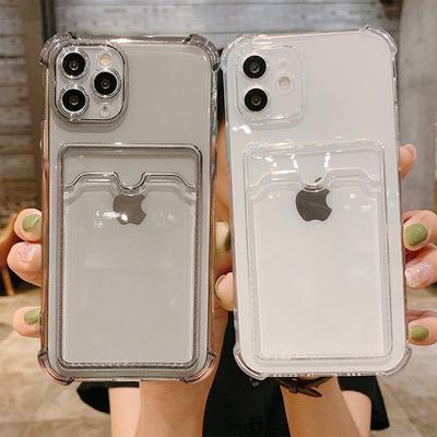 Διαφανής Θήκη Τηλεφώνου με Θήκη Καρτών Για iPhone 14 13 12 11 Pro Max Xr X Xs Se 2020 7 8 Plus Μαλακή TPU Αντικραδασμική Θήκη Bumper Πίσω Κάλυμμα