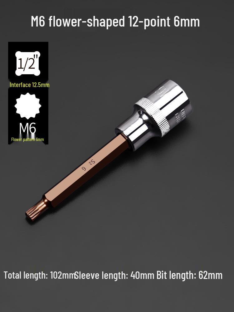 Pflaumenblüten M10 Vielzahn-Schlüssel & Sechskant-Schraubendreher-Set, 12-Punkt-Winkel, M14 Blütenförmiges Werkzeug