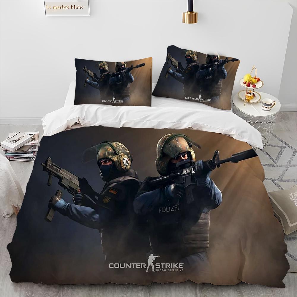 

CS GO,Game Gamer,Counter Strike Comforter Bedding Set,Duvet Cover Bed Set Quilt Cover Pillowcase,king Queen Size Bedding Set Kid 135x200cm